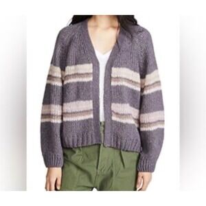 Xirena Kirkwood alpaca wool cardigan in Silverton striped open front